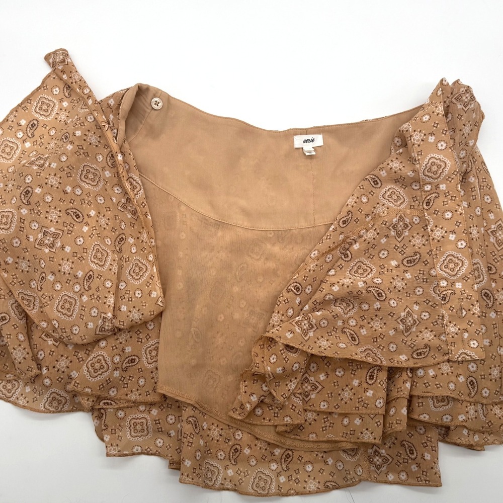 Aerie Tan Paisley Mini Skirt - Picture 8 of 9